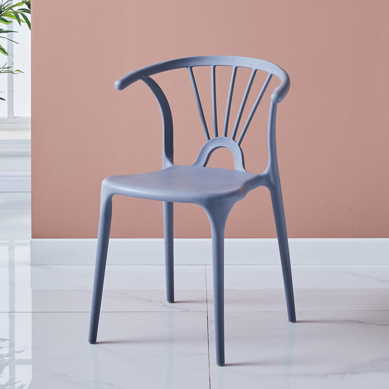 Silla lateral de plástico moderna para interiores y exteriores, silla apilable sin brazos Wishbone