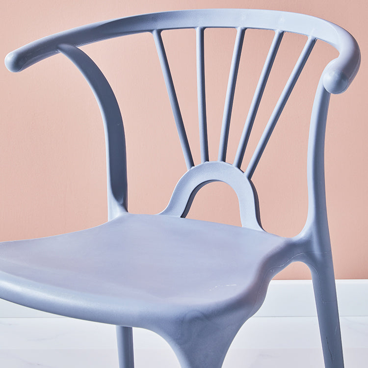 Silla lateral de plástico moderna para interiores y exteriores, silla apilable sin brazos Wishbone