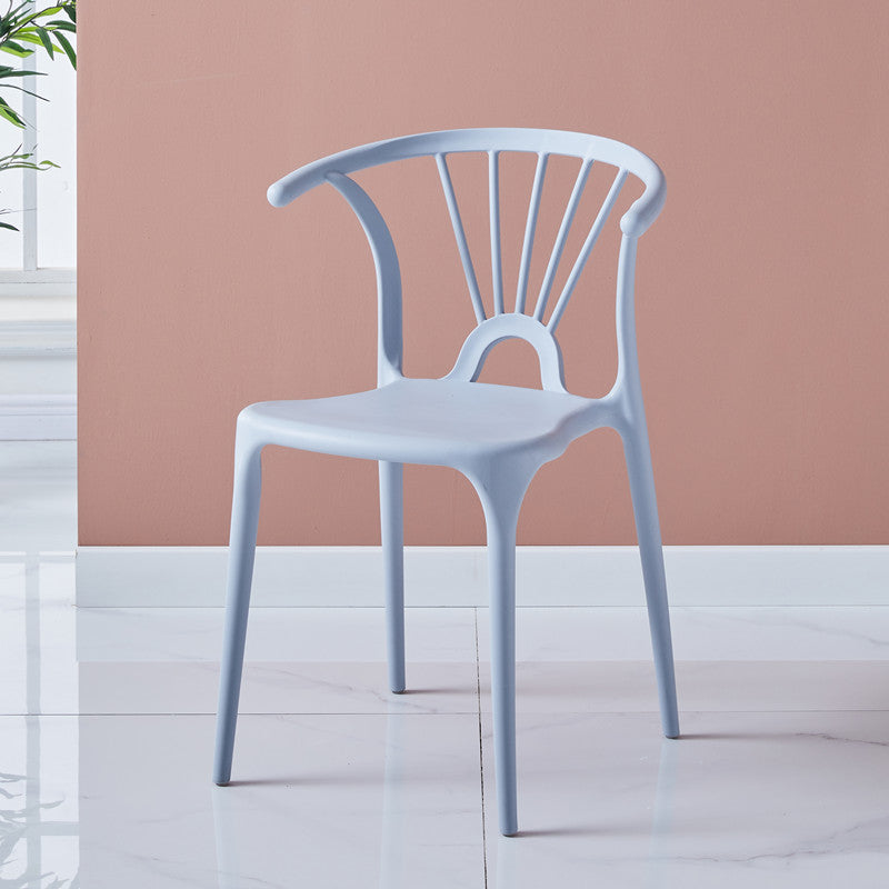 Silla lateral de plástico moderna para interiores y exteriores, silla apilable sin brazos Wishbone
