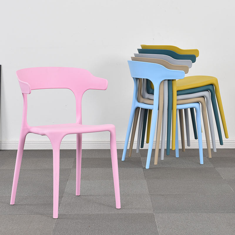 Silla lateral de plástico moderna para interiores y exteriores, silla apilable sin brazos Wishbone