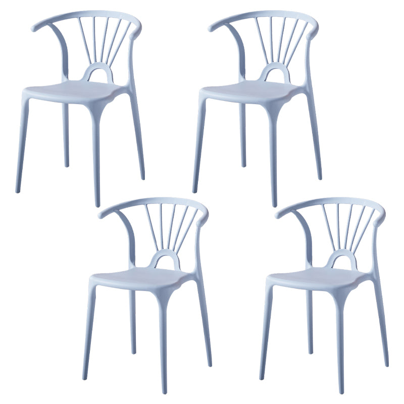 Silla lateral de plástico moderna para interiores y exteriores, silla apilable sin brazos Wishbone