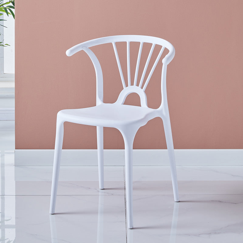 Silla lateral de plástico moderna para interiores y exteriores, silla apilable sin brazos Wishbone