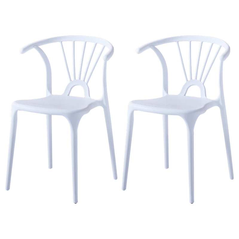 Silla lateral de plástico moderna para interiores y exteriores, silla apilable sin brazos Wishbone