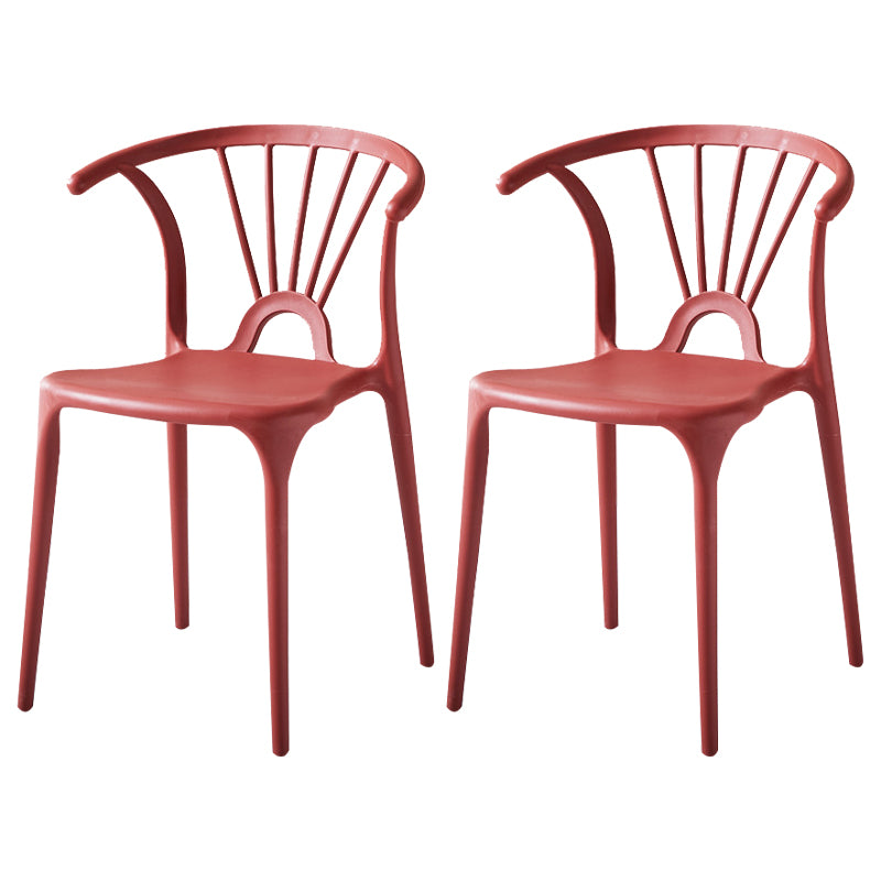 Silla lateral de plástico moderna para interiores y exteriores, silla apilable sin brazos Wishbone