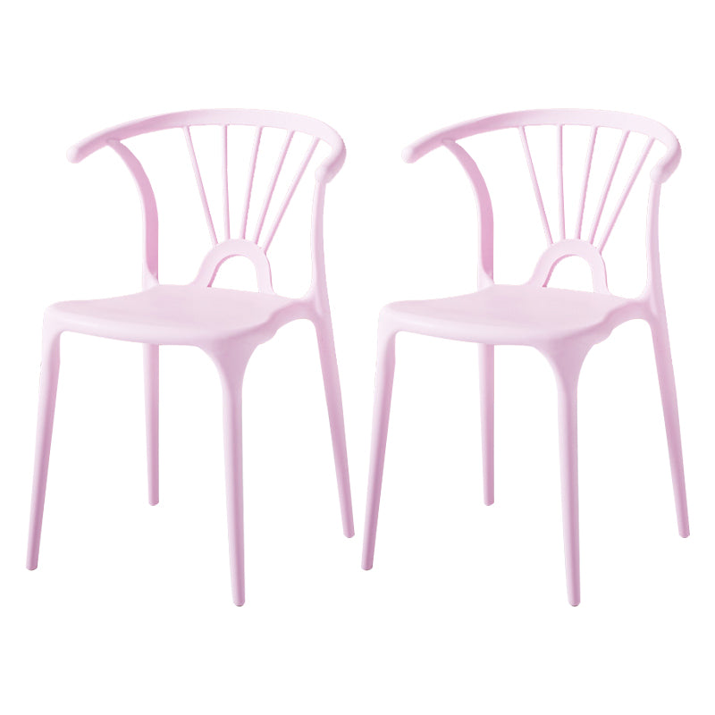 Silla lateral de plástico moderna para interiores y exteriores, silla apilable sin brazos Wishbone