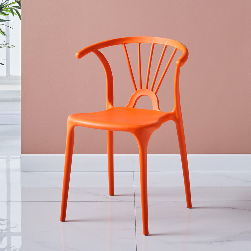 Silla lateral de plástico moderna para interiores y exteriores, silla apilable sin brazos Wishbone