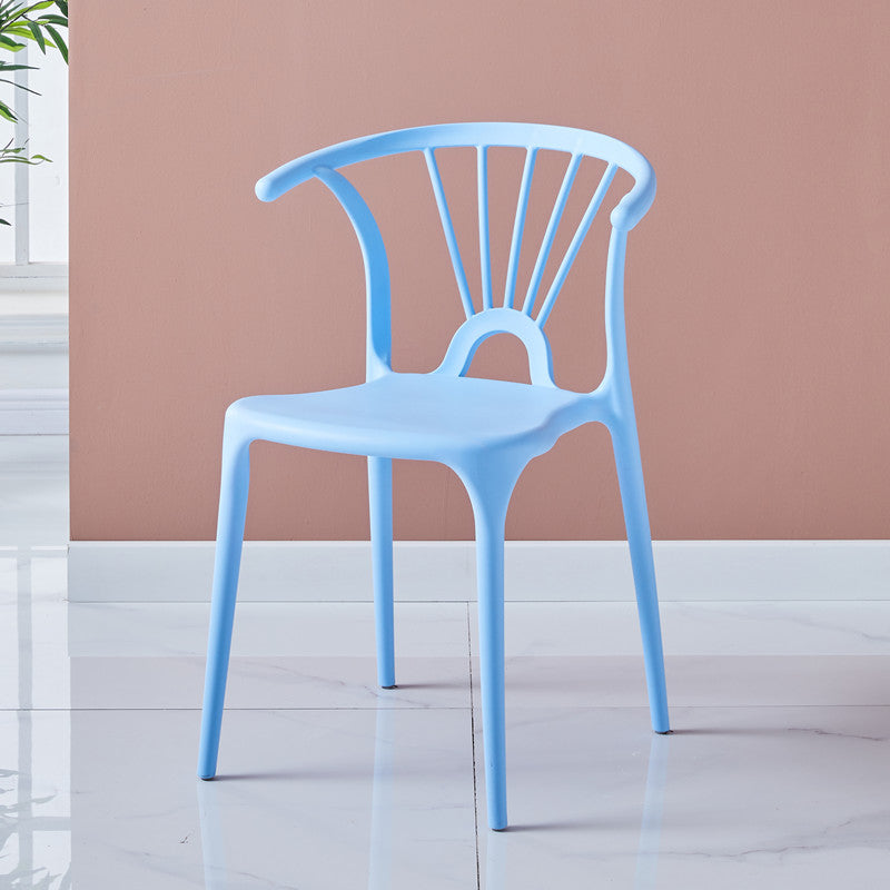 Silla lateral de plástico moderna para interiores y exteriores, silla apilable sin brazos Wishbone