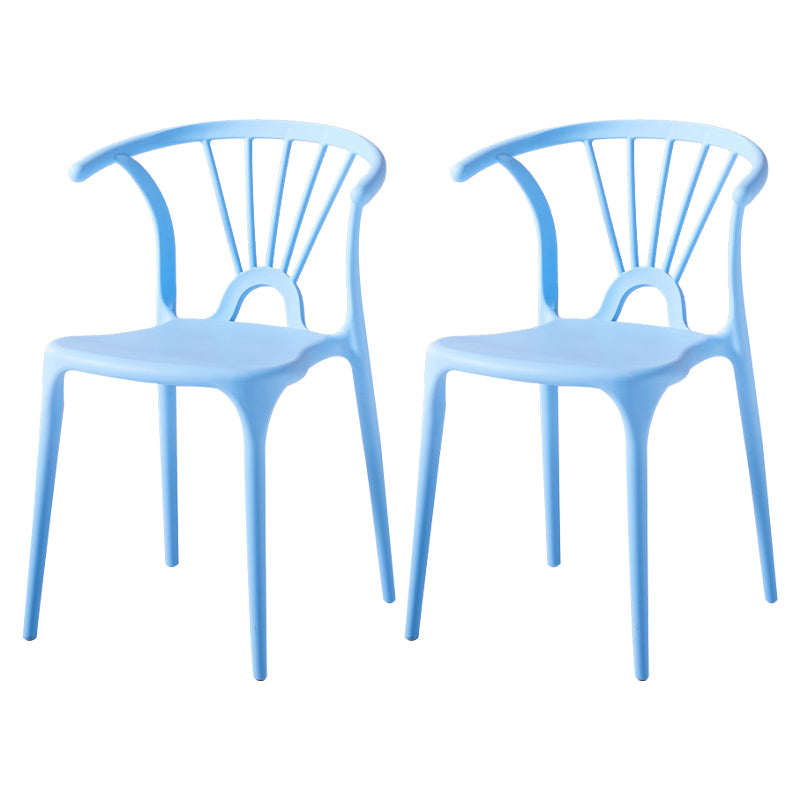 Silla lateral de plástico moderna para interiores y exteriores, silla apilable sin brazos Wishbone
