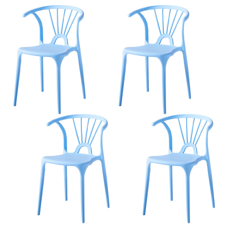 Silla lateral de plástico moderna para interiores y exteriores, silla apilable sin brazos Wishbone