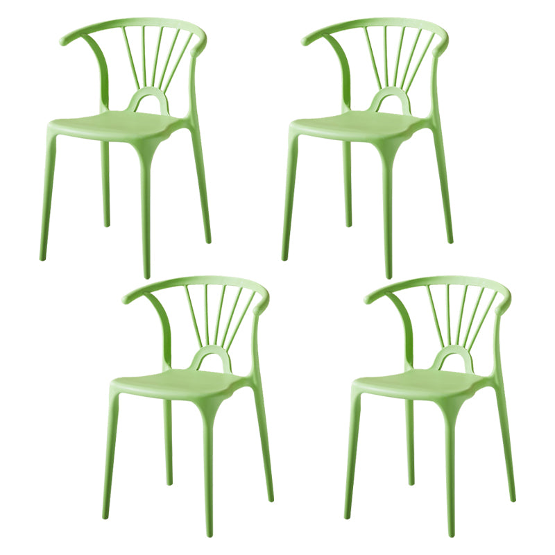 Silla lateral de plástico moderna para interiores y exteriores, silla apilable sin brazos Wishbone