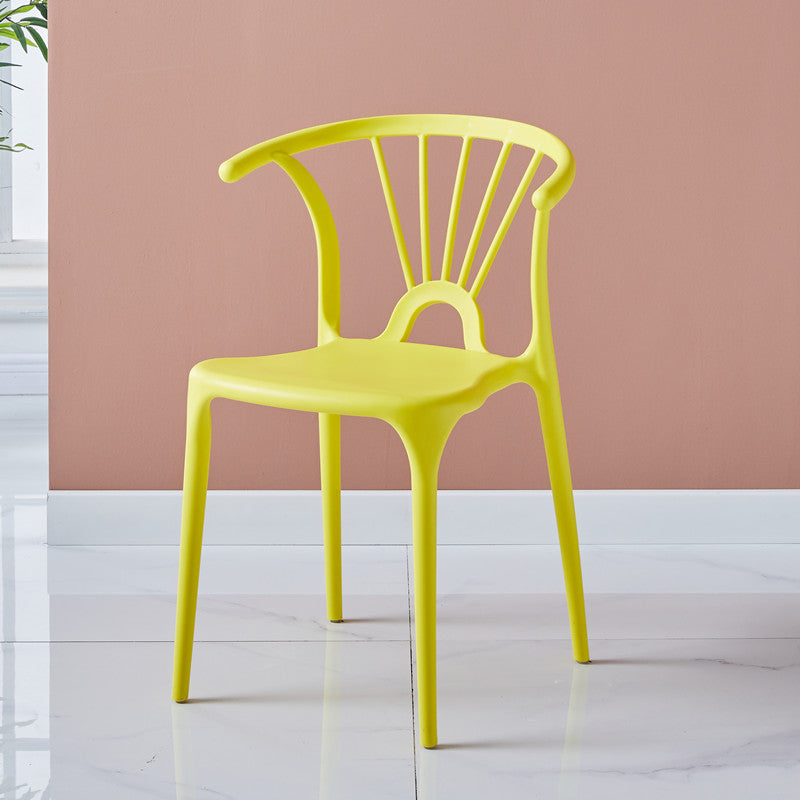 Silla lateral de plástico moderna para interiores y exteriores, silla apilable sin brazos Wishbone