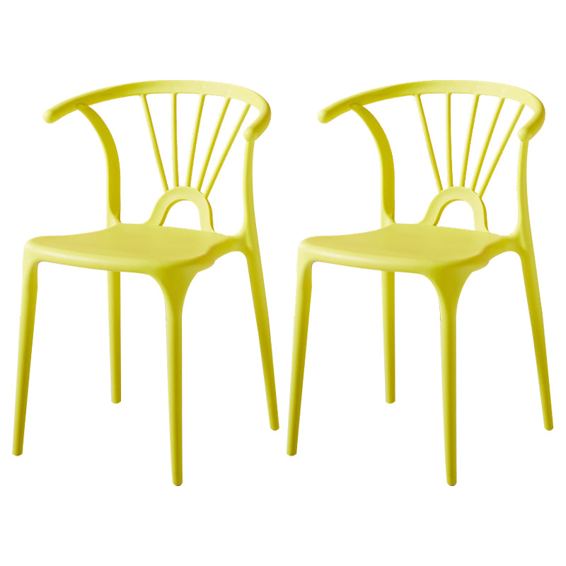 Silla lateral de plástico moderna para interiores y exteriores, silla apilable sin brazos Wishbone