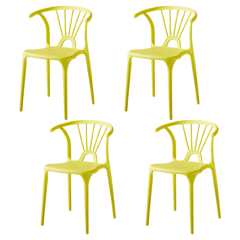 Silla lateral de plástico moderna para interiores y exteriores, silla apilable sin brazos Wishbone