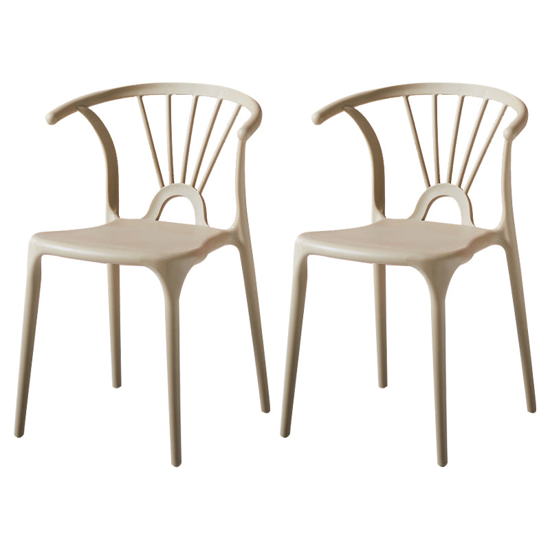 Silla lateral de plástico moderna para interiores y exteriores, silla apilable sin brazos Wishbone
