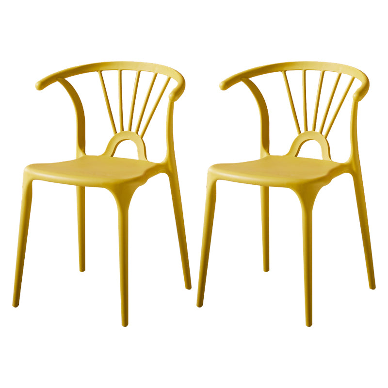 Silla lateral de plástico moderna para interiores y exteriores, silla apilable sin brazos Wishbone