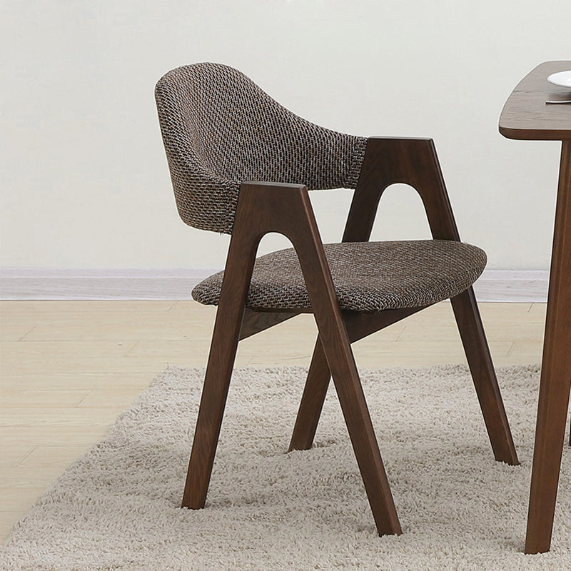 Sillón de comedor moderno, sillones tapizados con patas de madera (juego de 2)