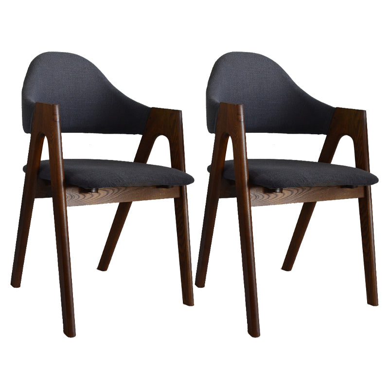 Fauteuil de salle à manger moderne, fauteuils rembourrés avec pieds en bois (Ensemble de 2)
