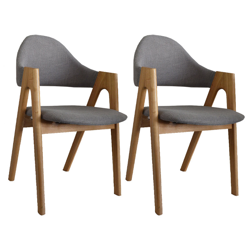 Fauteuil de salle à manger moderne, fauteuils rembourrés avec pieds en bois (Ensemble de 2)