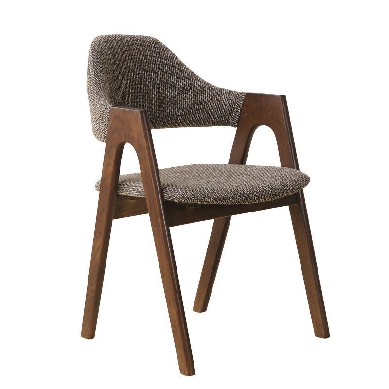 Fauteuil de salle à manger moderne, fauteuils rembourrés avec pieds en bois (Ensemble de 2)