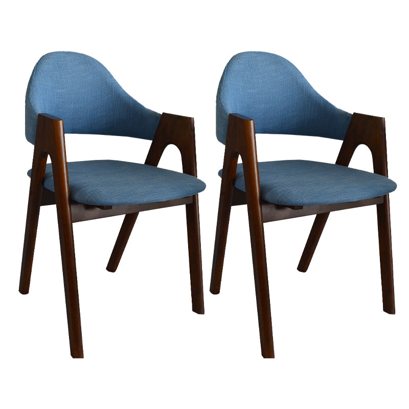 Fauteuil de salle à manger moderne, fauteuils rembourrés avec pieds en bois (Ensemble de 2)