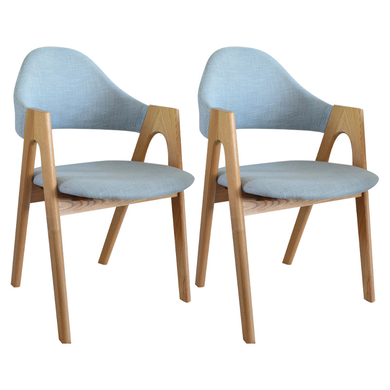 Fauteuil de salle à manger moderne, fauteuils rembourrés avec pieds en bois (Ensemble de 2)