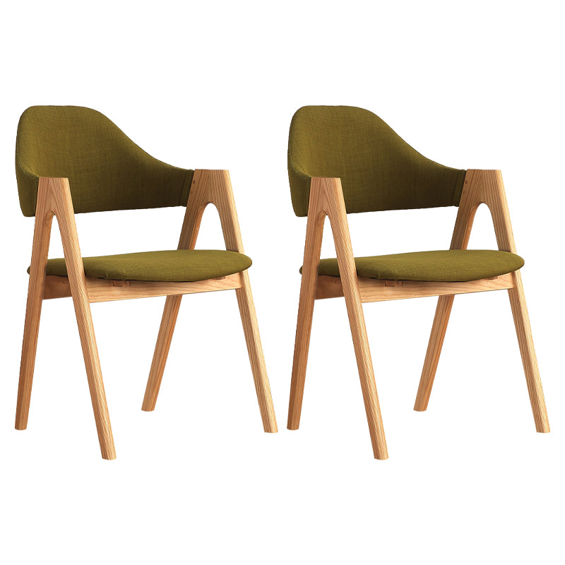 Fauteuil de salle à manger moderne, fauteuils rembourrés avec pieds en bois (Ensemble de 2)