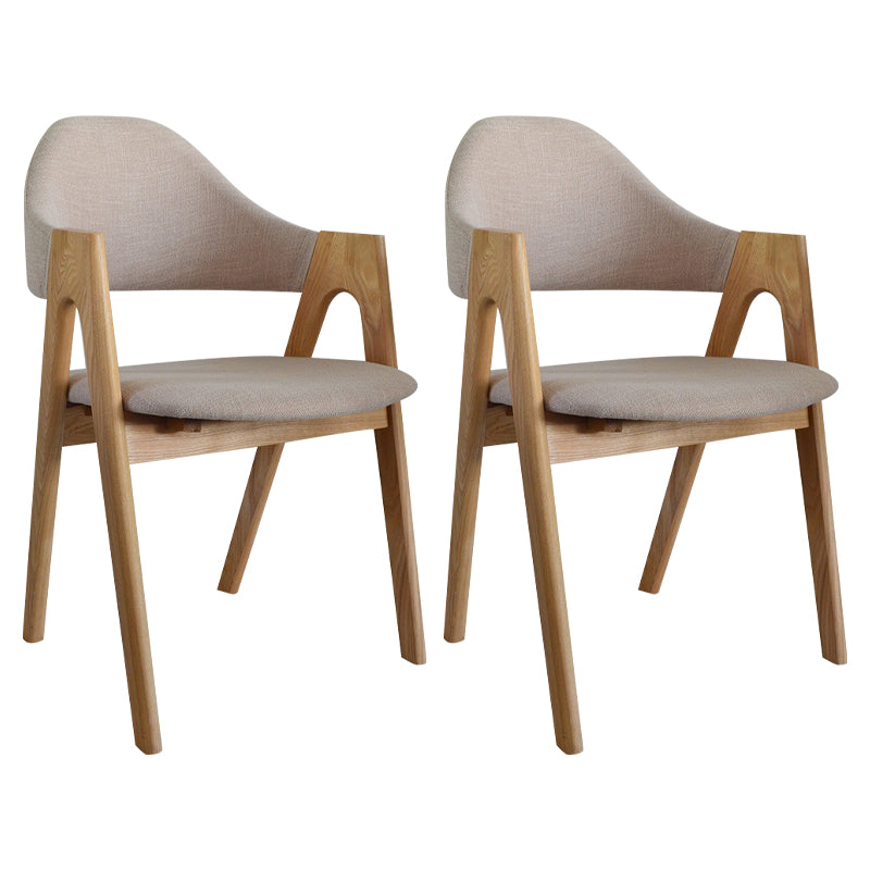 Fauteuil de salle à manger moderne, fauteuils rembourrés avec pieds en bois (Ensemble de 2)