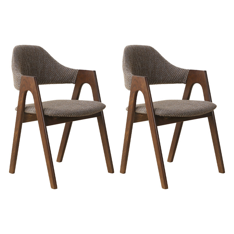 Fauteuil de salle à manger moderne, fauteuils rembourrés avec pieds en bois (Ensemble de 2)