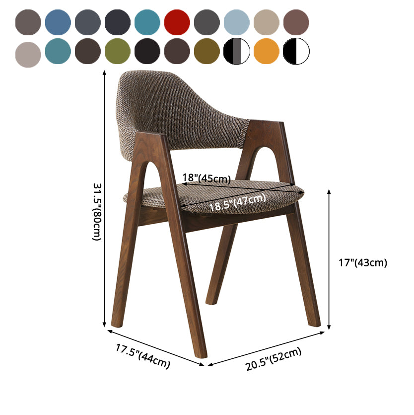 Fauteuil de salle à manger moderne, fauteuils rembourrés avec pieds en bois (Ensemble de 2)