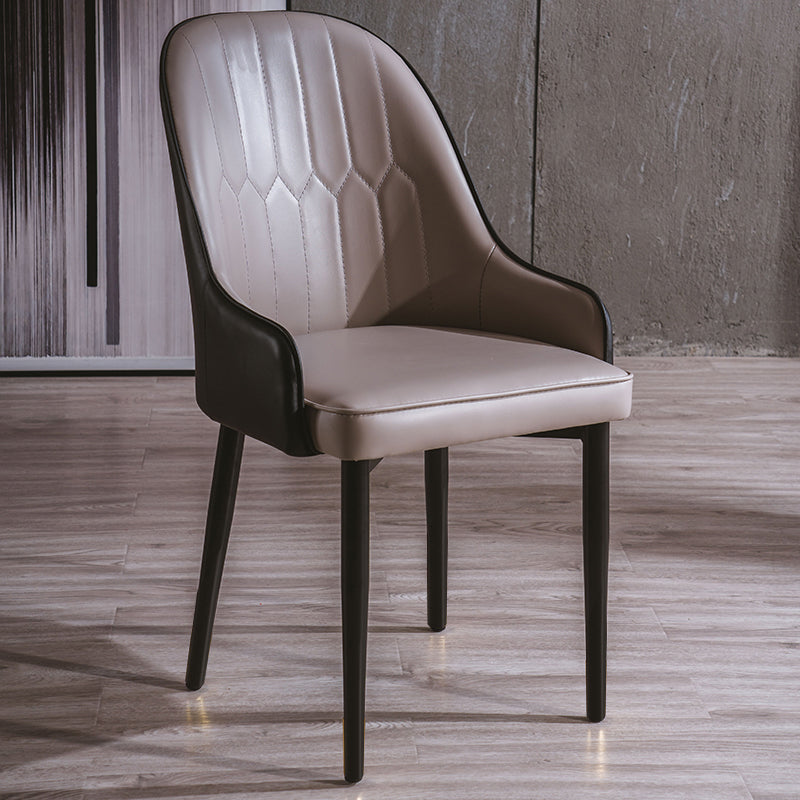 Sillas de comedor de metal estilo Glam, acabado mate, silla lateral con brazo para cocina