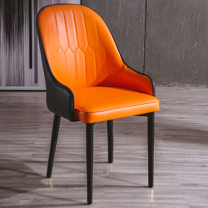 Sillas de comedor de metal estilo Glam, acabado mate, silla lateral con brazo para cocina