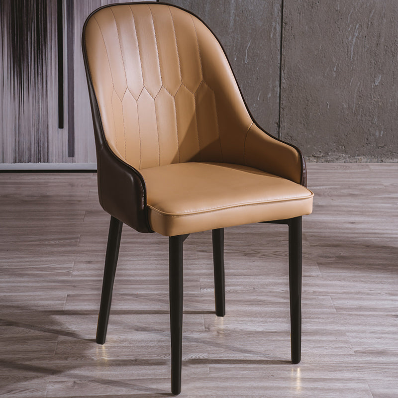 Sillas de comedor de metal estilo Glam, acabado mate, silla lateral con brazo para cocina