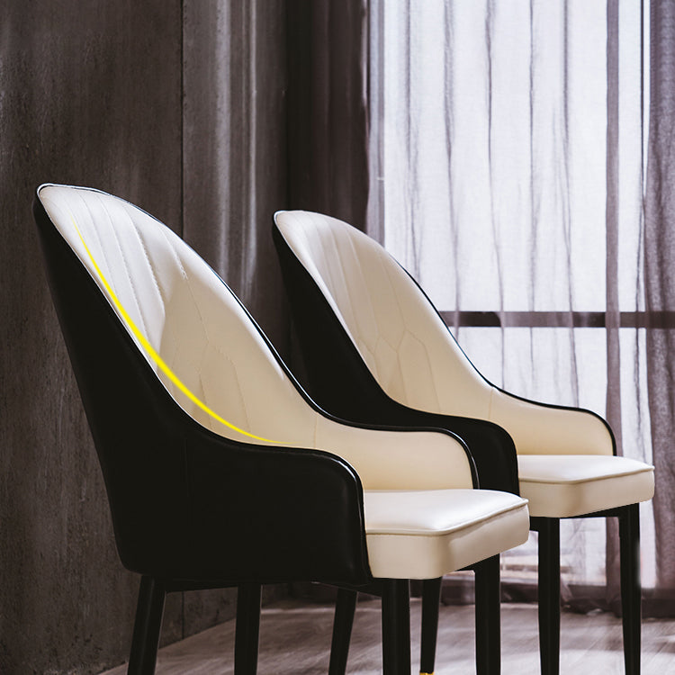 Sillas de comedor de metal estilo Glam, acabado mate, silla lateral con brazo para cocina