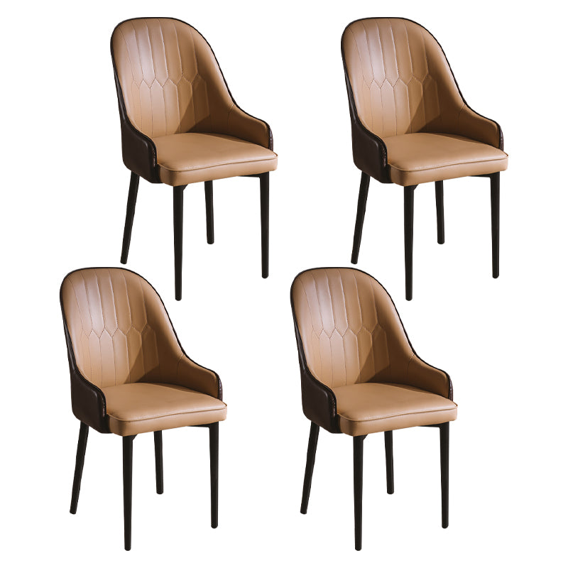 Sillas de comedor de metal estilo Glam, acabado mate, silla lateral con brazo para cocina