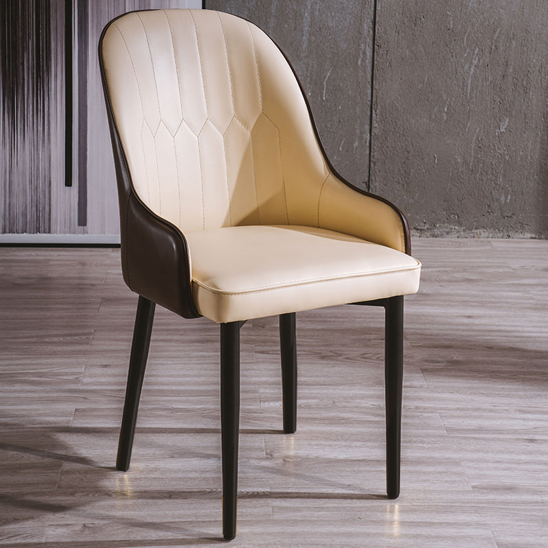 Sillas de comedor de metal estilo Glam, acabado mate, silla lateral con brazo para cocina
