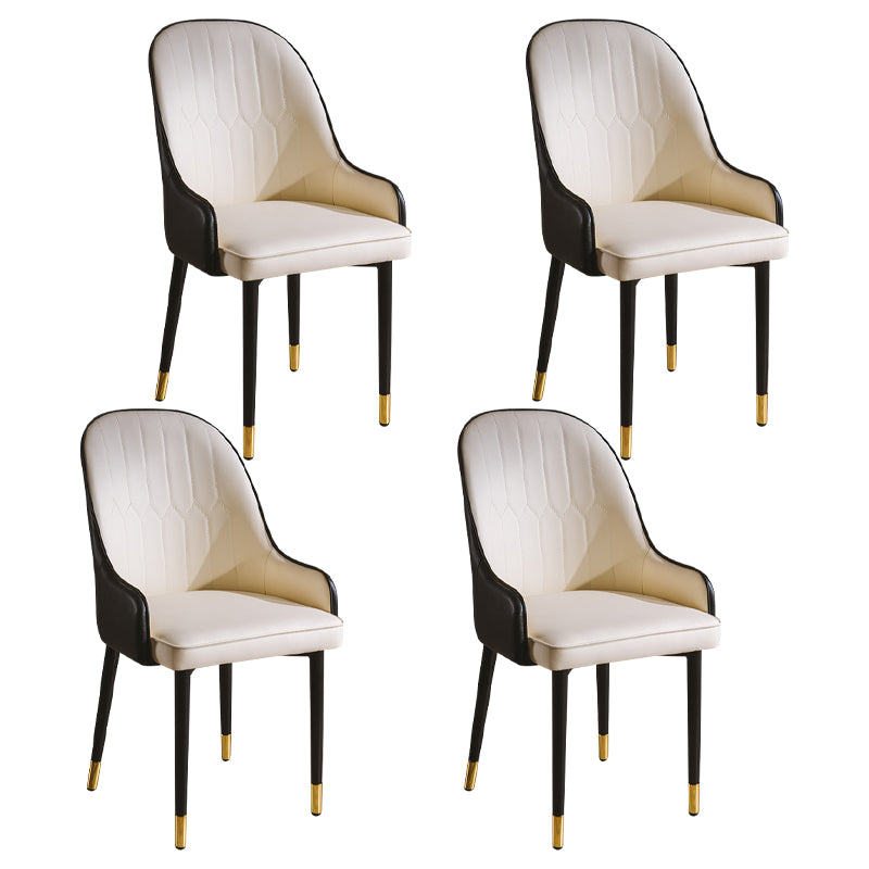 Sillas de comedor de metal estilo Glam, acabado mate, silla lateral con brazo para cocina