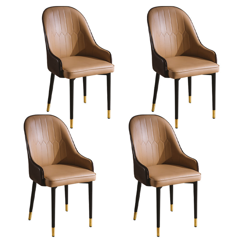 Sillas de comedor de metal estilo Glam, acabado mate, silla lateral con brazo para cocina