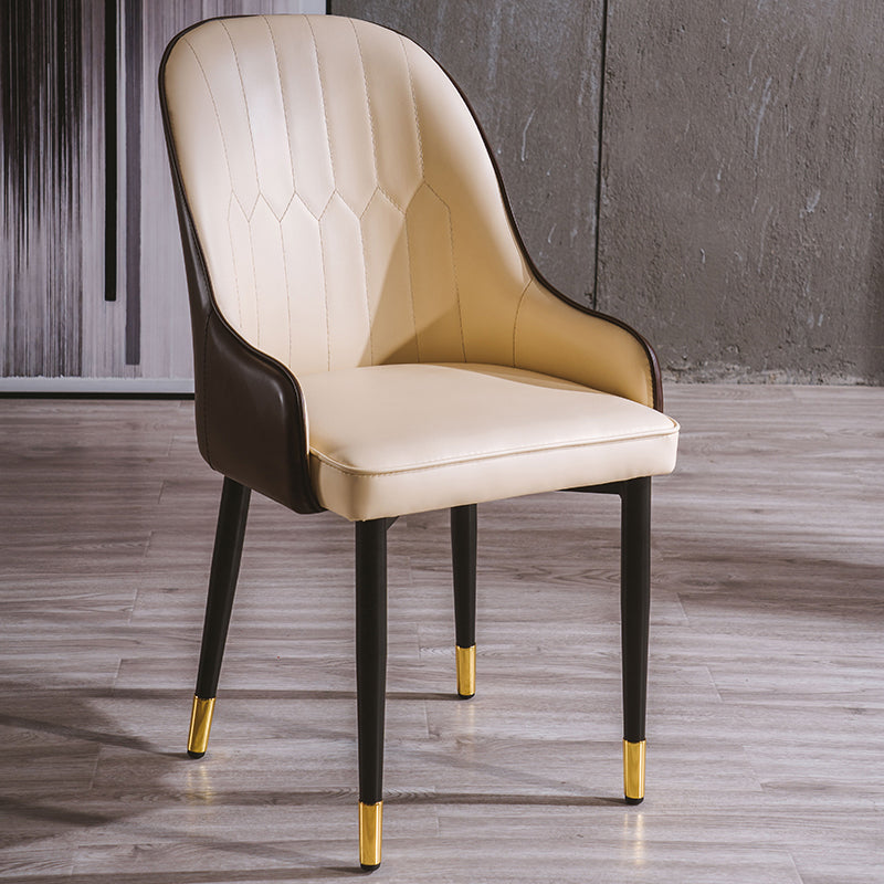 Sillas de comedor de metal estilo Glam, acabado mate, silla lateral con brazo para cocina