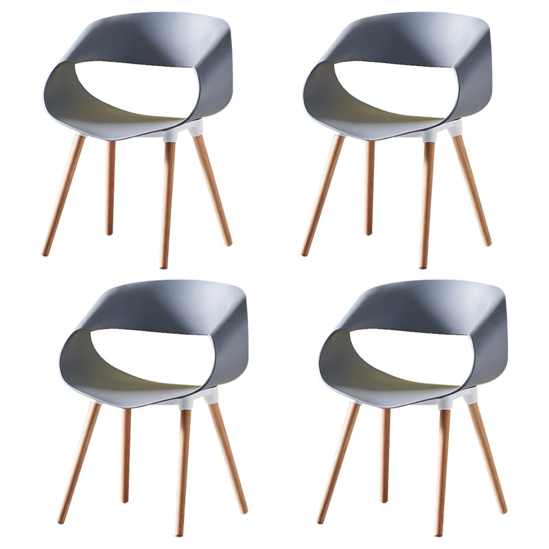 Scandinavian Armless Dining Chairs Eames Side Dining Chairs with Wood Legs