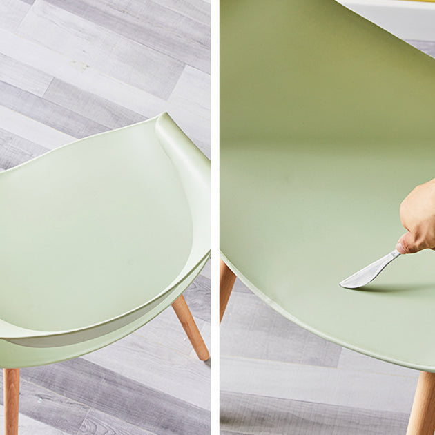 Scandinavian Armless Dining Chairs Eames Side Dining Chairs with Wood Legs