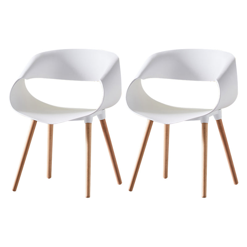 Scandinavian Armless Dining Chairs Eames Side Dining Chairs with Wood Legs