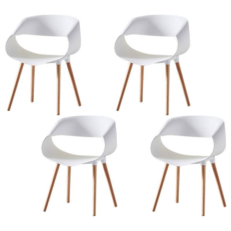 Scandinavian Armless Dining Chairs Eames Side Dining Chairs with Wood Legs