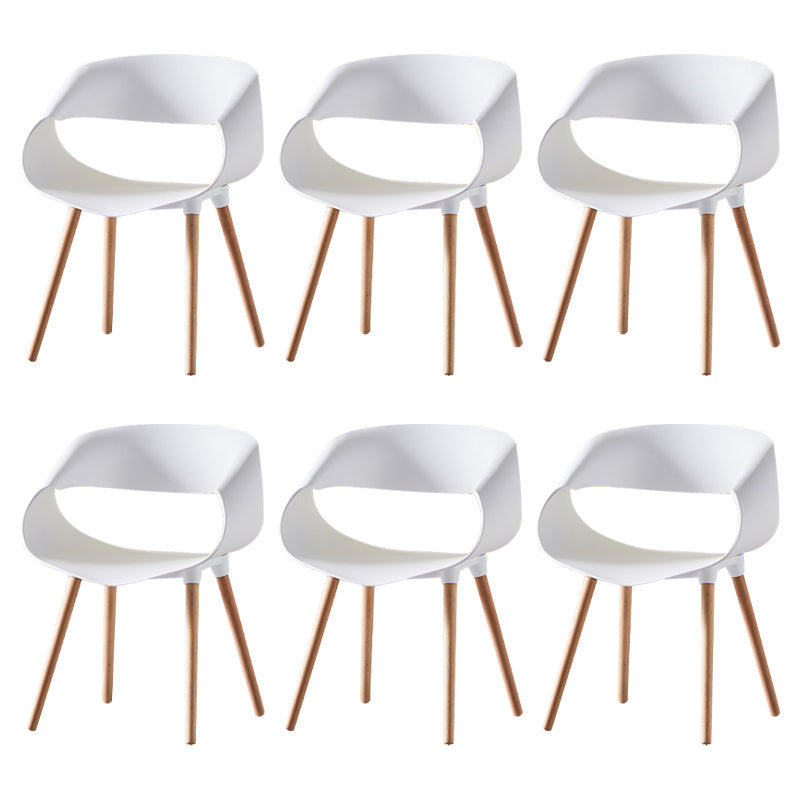 Scandinavian Armless Dining Chairs Eames Side Dining Chairs with Wood Legs
