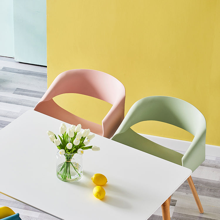 Scandinavian Armless Dining Chairs Eames Side Dining Chairs with Wood Legs