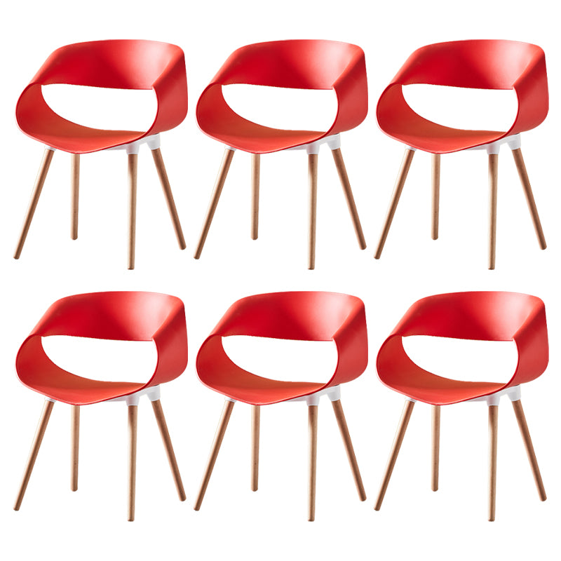 Scandinavian Armless Dining Chairs Eames Side Dining Chairs with Wood Legs