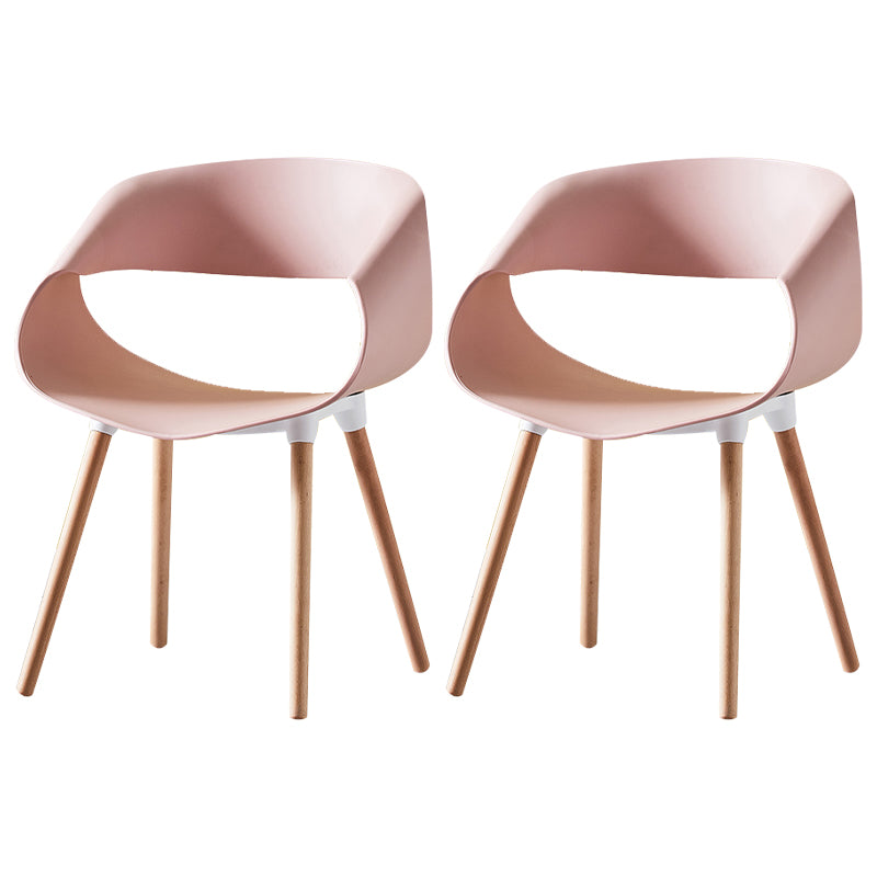 Scandinavian Armless Dining Chairs Eames Side Dining Chairs with Wood Legs