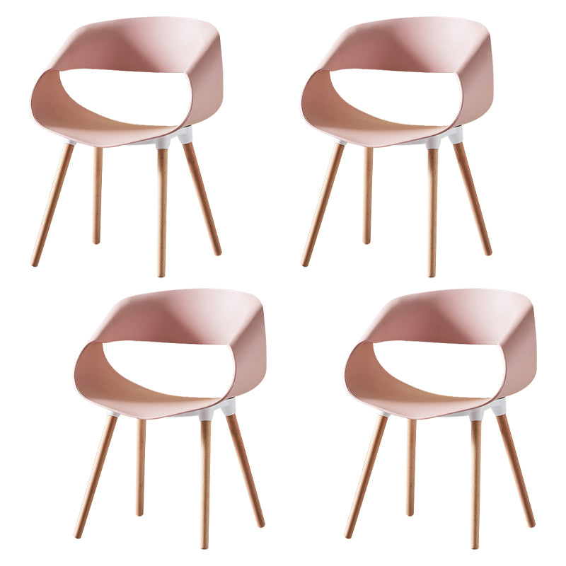 Scandinavian Armless Dining Chairs Eames Side Dining Chairs with Wood Legs