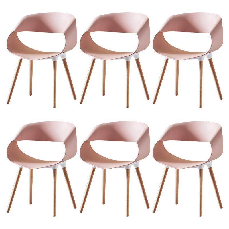 Scandinavian Armless Dining Chairs Eames Side Dining Chairs with Wood Legs