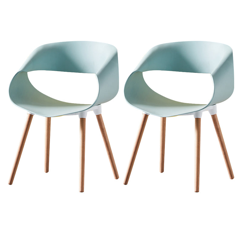 Scandinavian Armless Dining Chairs Eames Side Dining Chairs with Wood Legs