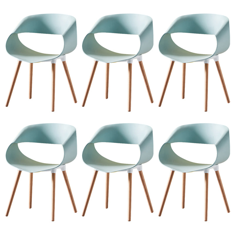 Scandinavian Armless Dining Chairs Eames Side Dining Chairs with Wood Legs